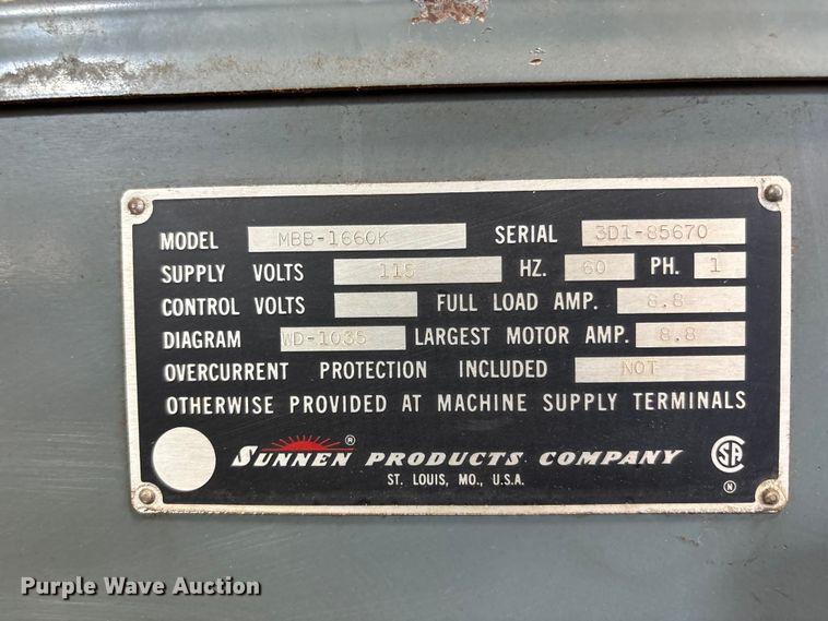 image for item FB3625 Sunnen MBB-1660 precision honing machine