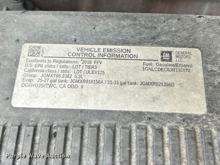 image for item FC5181 2018 Chevrolet Tahoe Police  SUV