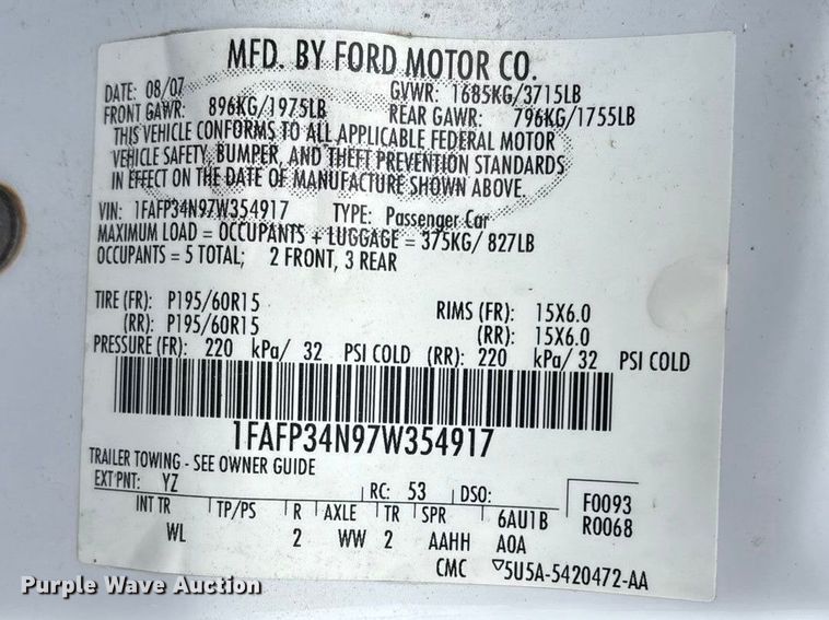 image for item FG0151 2007 Ford Focus SE SUV