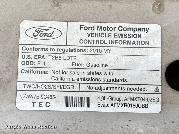 image for item FG0152 2010 Ford Ranger XLT Ext. Cab pickup truck