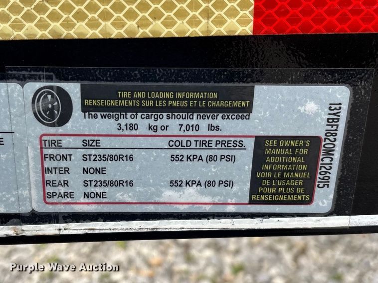 image for item FG0155 2021 Starlite  82-H185CRDV utility trailer