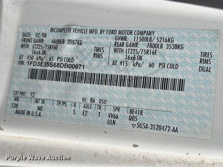 image for item FG0157 2008 Ford E350 Super Duty shuttle bus