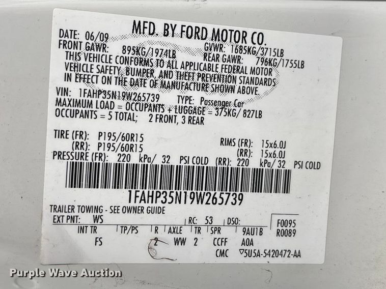 image for item FG0158 2009 Ford Focus SE 