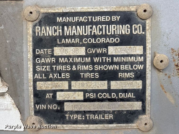 image for item FG2742 1998 Ranco SG20-40-2 bottom dump trailer