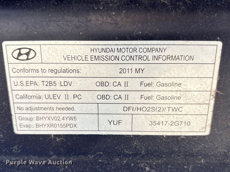 image for item FG2771 2011 Hyundai Sonata 