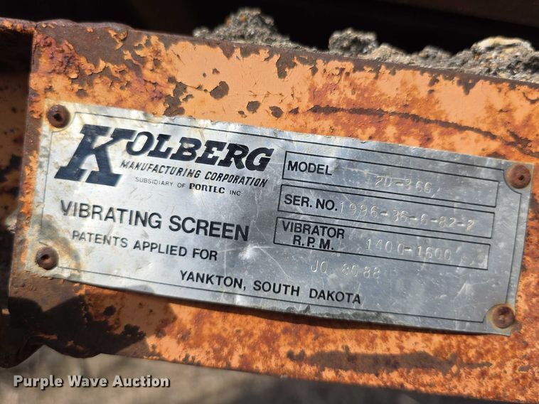 image for item FI0859 Kolberg  224-P vibrating rock screen