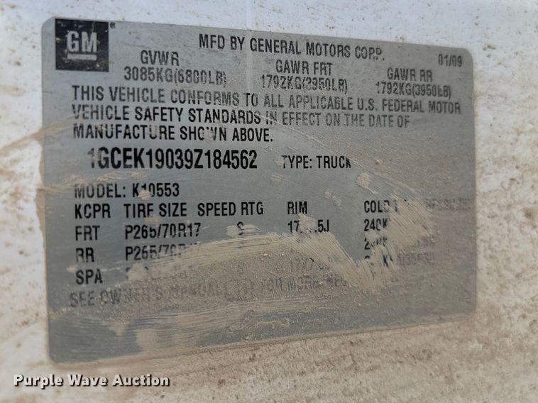 image for item FI0869 2009 Chevrolet Silverado 1500 Ext. Cab pickup truck