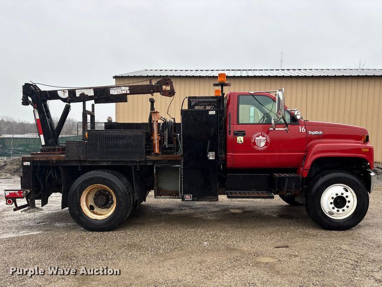 image for item FK1252 1995 GMC TopKick C7 flatbed truck