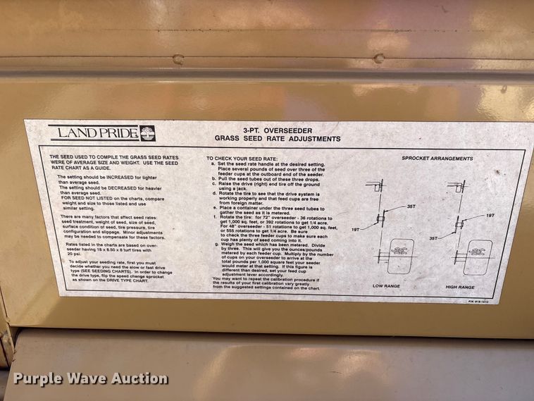image for item FK1257 Land Pride OS1548 overseeder