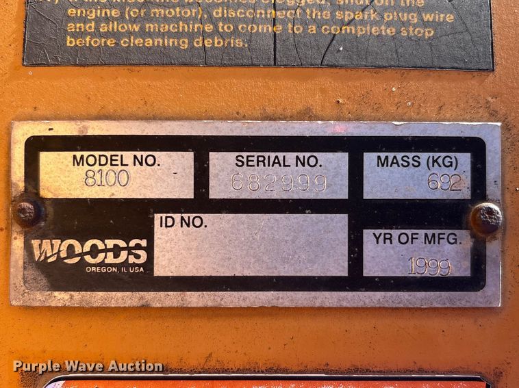 image for item FK1260 1999 Woods 8100 wood chipper