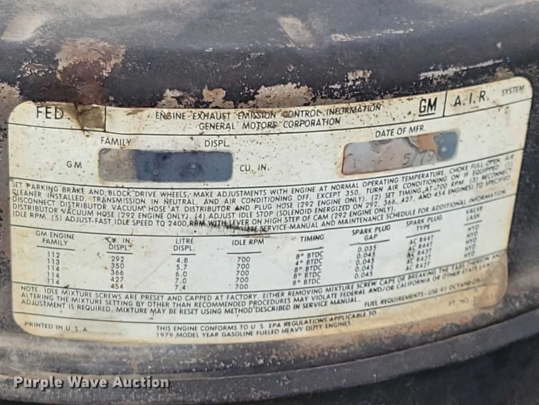 image for item NK9892 1980 GMC pumper fire truck