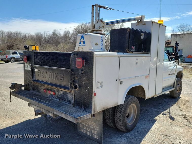 image for item NK9905 1997 Dodge RAM 3500 utility bed pickup truck