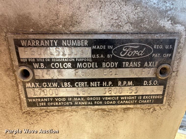 image for item DZ5186 1964 Ford grain truck