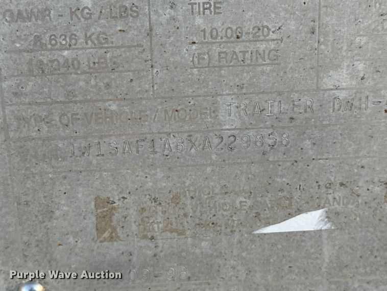 image for item DZ5216 1999 Wilson DWH-400C grain trailer