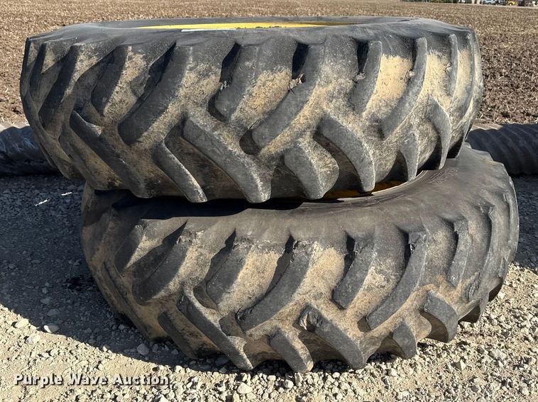 image for item DZ5318 (2) 18.4-38 tires and wheels