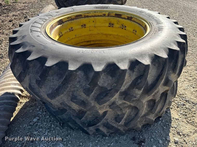 image for item DZ5318 (2) 18.4-38 tires and wheels