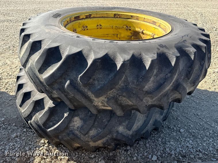 image for item DZ5318 (2) 18.4-38 tires and wheels