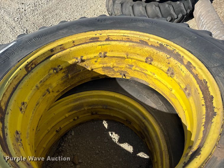 image for item DZ5318 (2) 18.4-38 tires and wheels