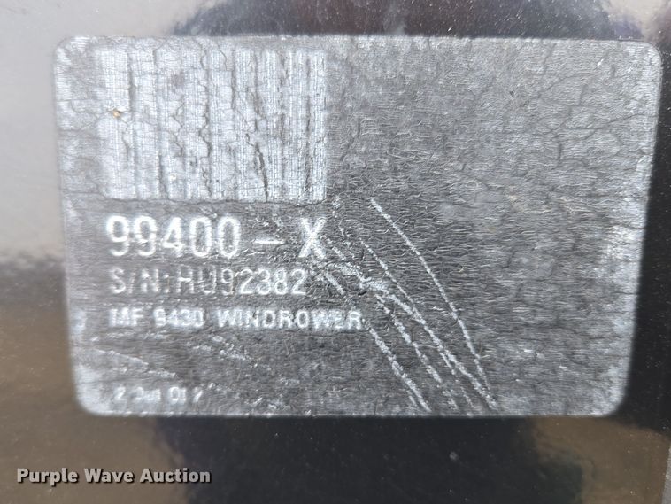 image for item EB1346 2009 Massey Ferguson 9430 swather / windrower