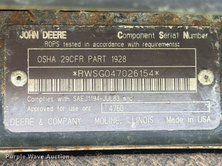 image for item ED5182 1993 John Deere 4760 tractor