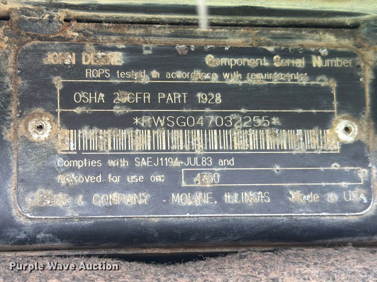 image for item ED5185 1994 John Deere 4760 MFWD tractor