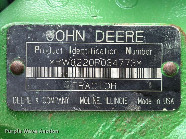 image for item ED5186 2005 John Deere 8220 MFWD tractor