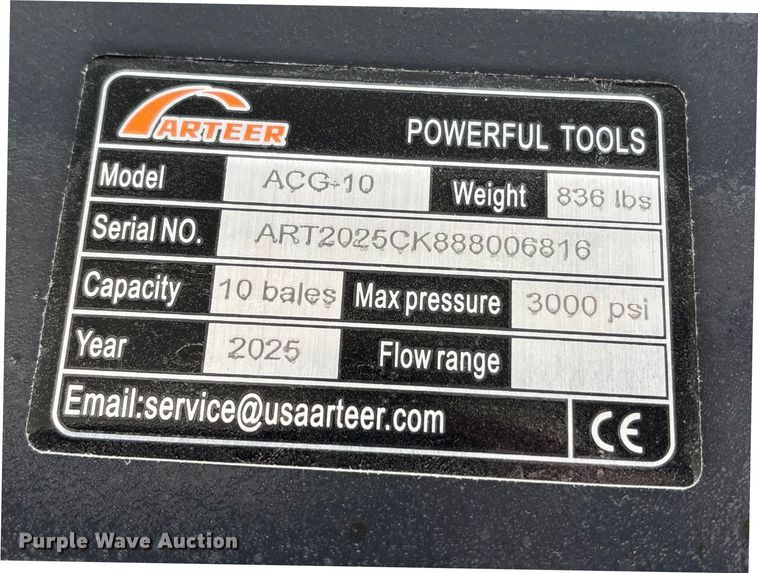 image for item EO4032 Arteer ACG-10 skid steer bale accumulator grapple