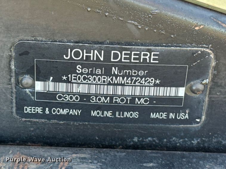 image for item ES5983 2021 John Deere C300 - 3.0M ROT MC swather / windrower