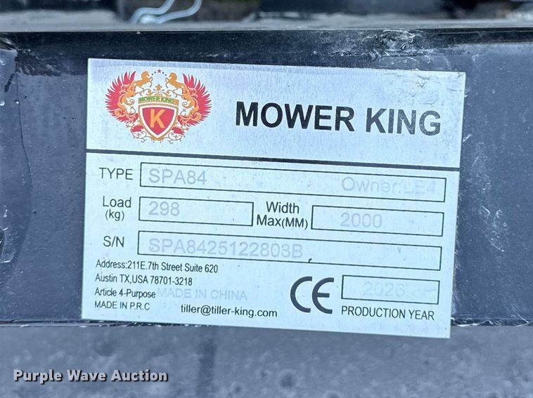 image for item EV7551 Mower King skid steer dozer blade