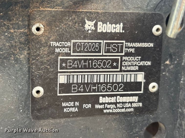 image for item YA2789 2023 Bobcat CT2025 MFWD tractor