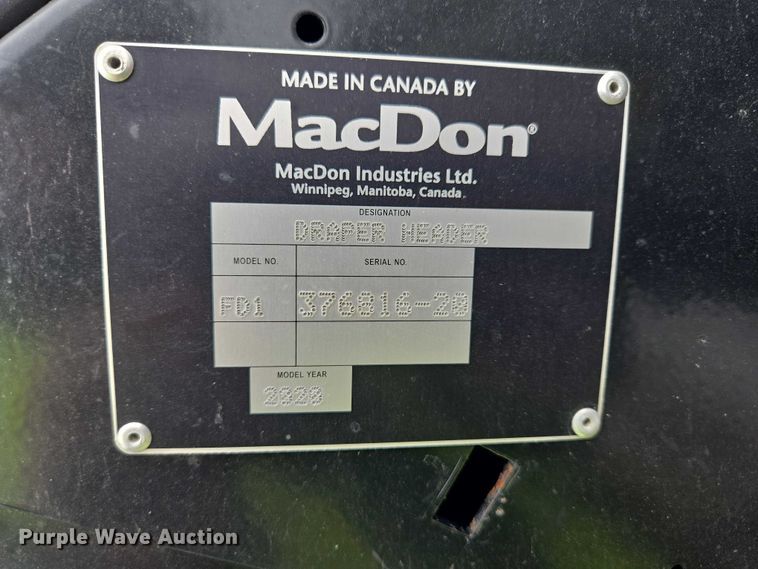 image for item YA2861 2020 MacDon FD145 flex draper head