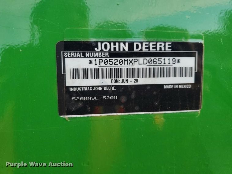 image for item YA2985 2020 John Deere 520M loader