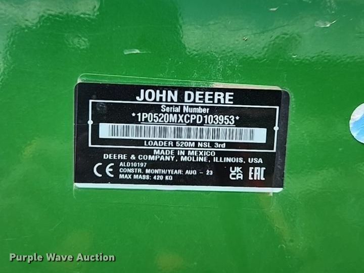 image for item YA3017 2023 John Deere 520M loader