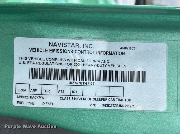 image for item DT0088 2022 International LT625 semi truck