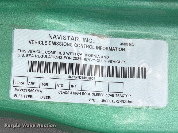 image for item DT0090 2022 International LT625 semi truck