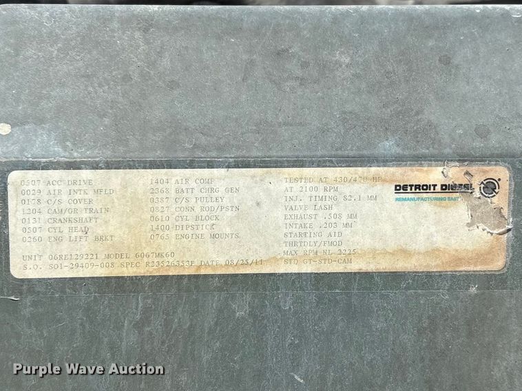 image for item DT0091 2015 Freightliner glider kit semi truck