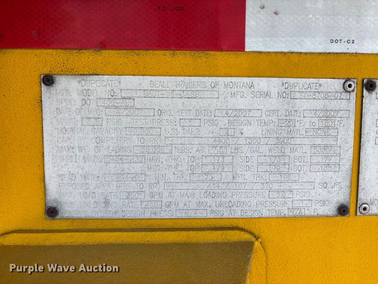 image for item DT0126 2007 Beall Tanker