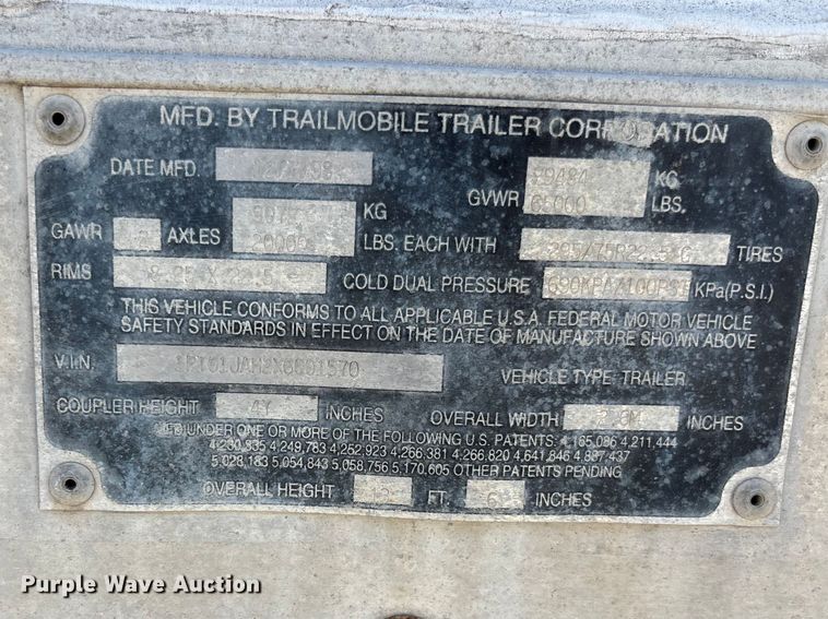 image for item EA4638 1999 Trailmobile dry van trailer