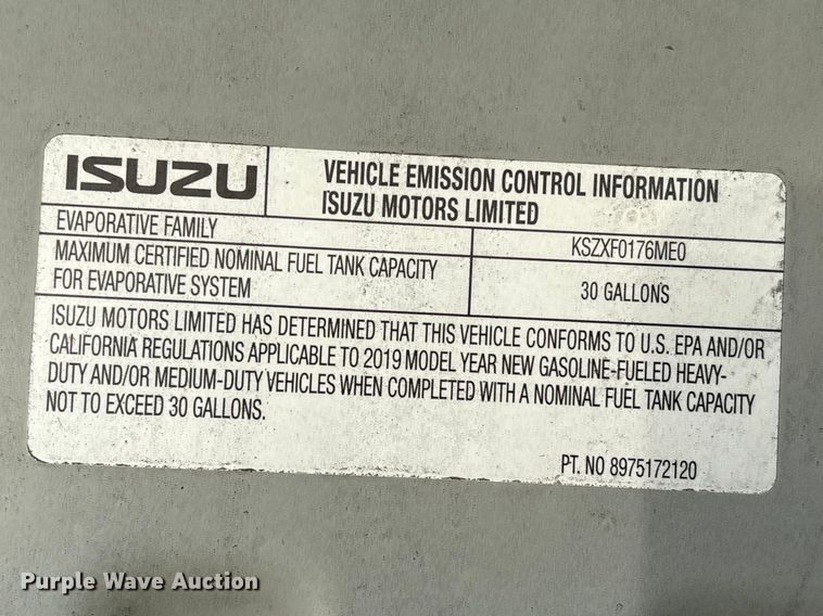 image for item EA7225 2019 Isuzu NPR box truck