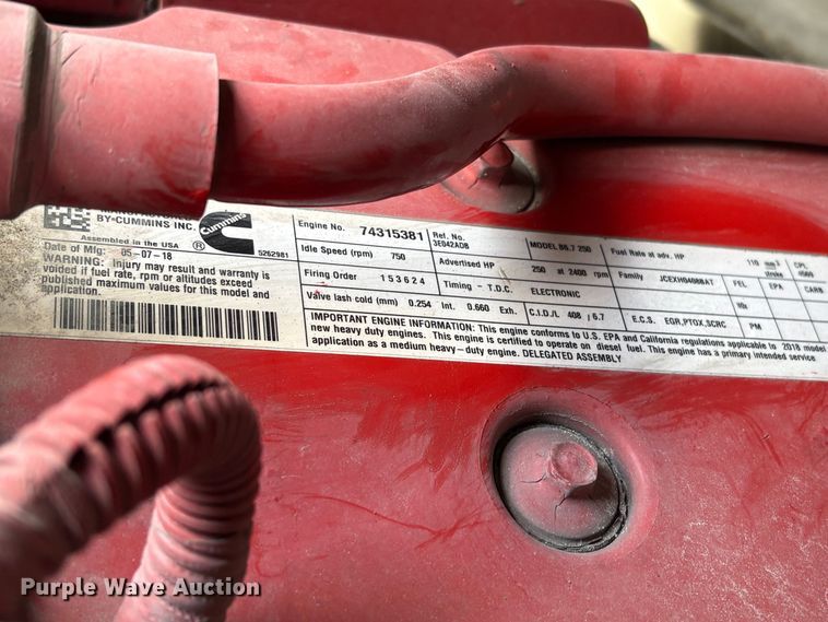 image for item EA7227 2019 International MV607 refrigerated truck