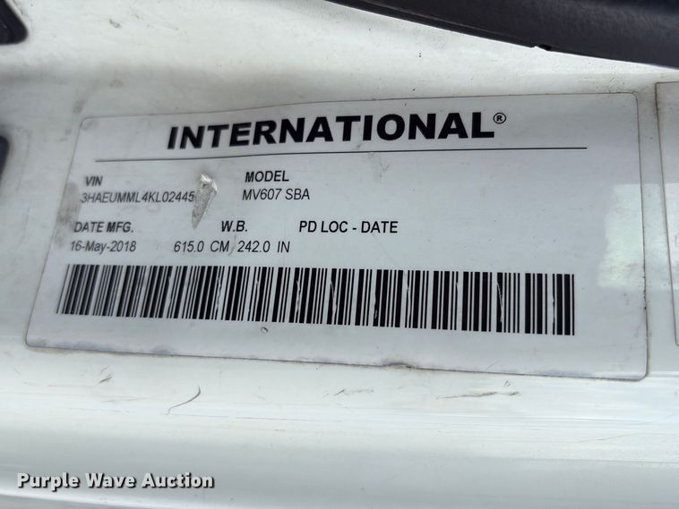 image for item EA7227 2019 International MV607 refrigerated truck