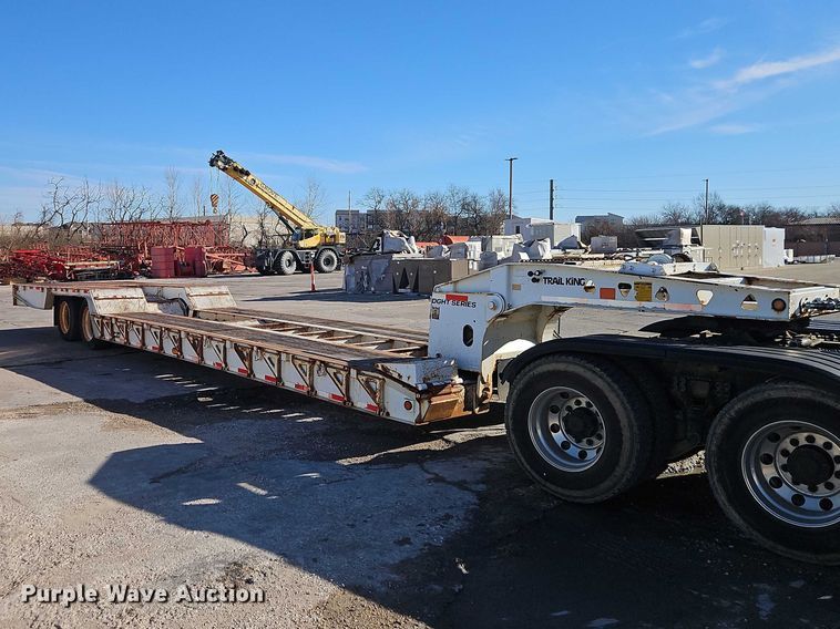 image for item EO7148 2008 Trail King Industries TK70DGHT-502 hydraulic tail lowboy equipment trailer