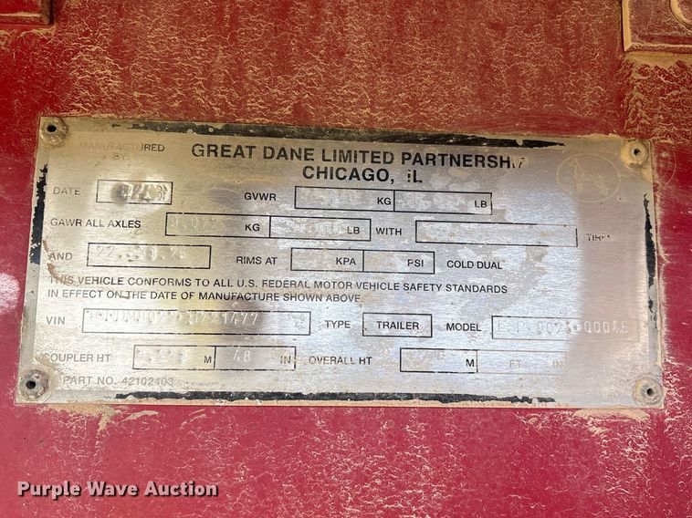 image for item ES8661 2014 Great Dane FSP-0024-00045 flatbed trailer