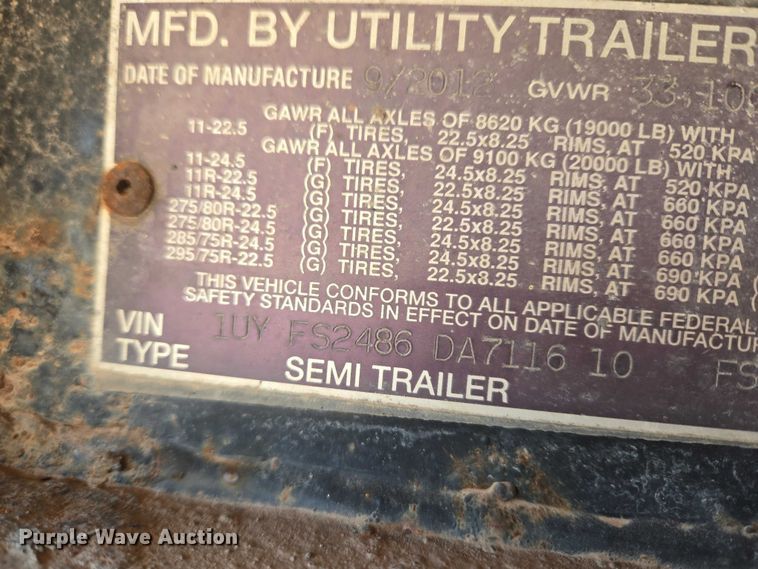 image for item ET1447 2013 Utility Trailer flatbed trailer