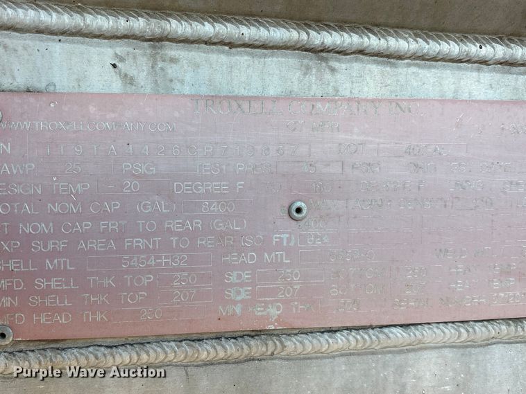 image for item EU0405 2012 Troxell Company tank trailer