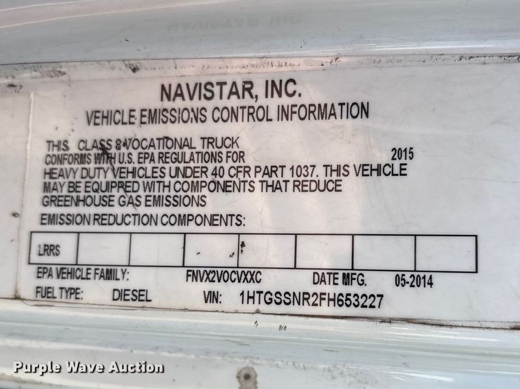 image for item EU7444 2015 International 7600 dump flatbed truck