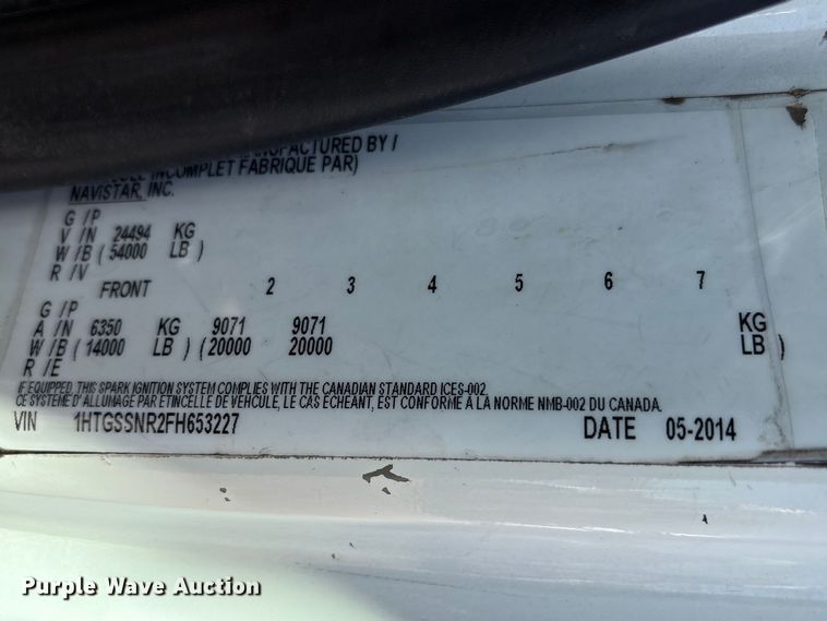 image for item EU7444 2015 International 7600 dump flatbed truck