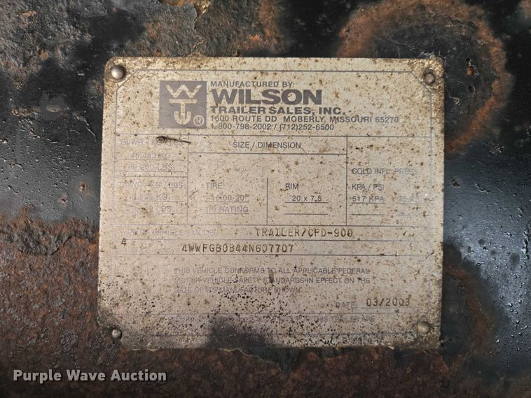 image for item EV5558 2004 Wilson CFD-900 drop deck trailer