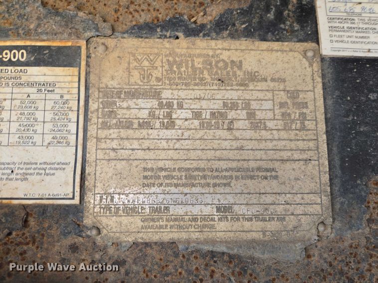 image for item EV5568 2006 Wilson CFD-900 drop deck trailer