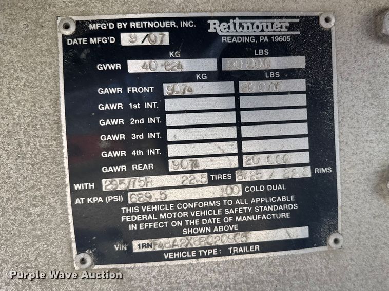 image for item FB0934 2008 Reitnouer Inc Maximizer flatbed trailer